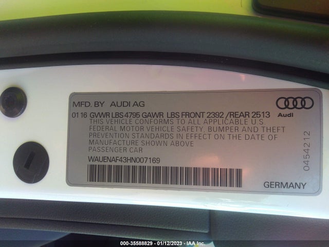 WAUENAF43HN007169 Audi A4 Premium Plus