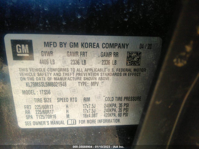 Chevrolet Trailblazer Activ 2021 KL79MSSL5MB021948 Image 9