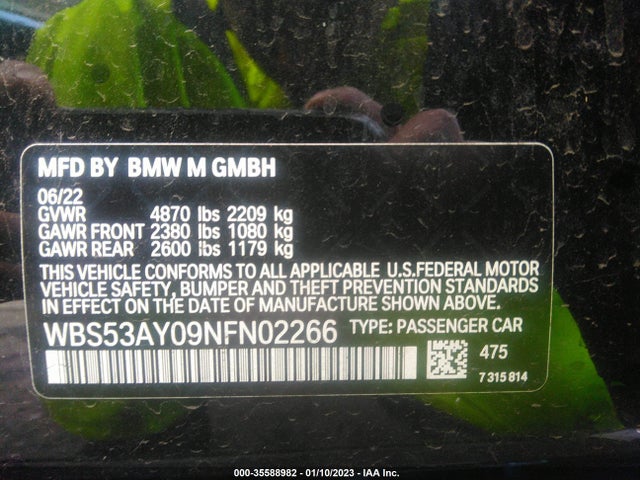 BMW M3 2022 аукцион фото