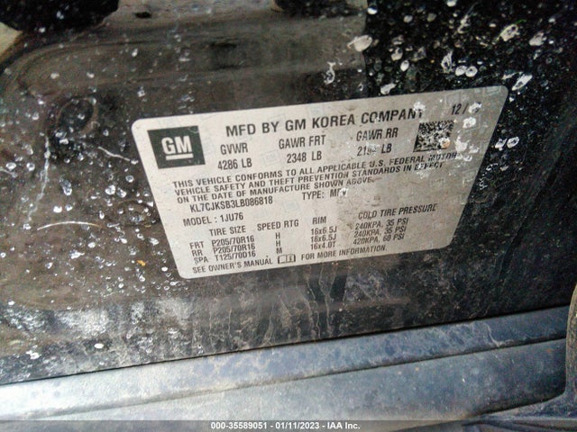 Chevrolet TRAX LS 2020 KL7CJKSB3LB086818 Image 10