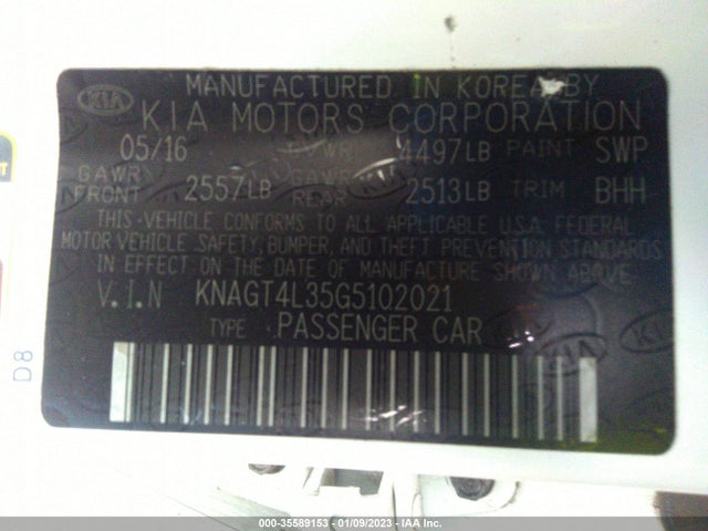 KIA Optima Lx 2016 KNAGT4L35G5102021 Image 11
