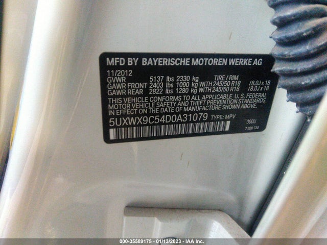 BMW X3 Xdrive28i 2013 5UXWX9C54D0A31079 Image 10