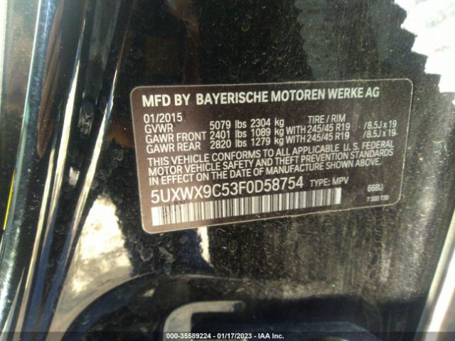 5UXWX9C53F0D58754 BMW X3 Xdrive28i