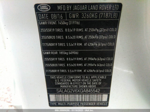 2016 Land Rover LR4, VIN: SALAG2V6XGA845542