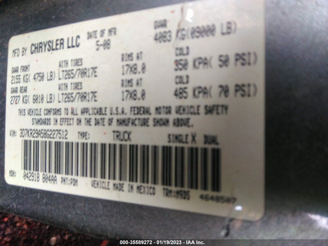 Dodge Ram 2500 Sxt 2008 3D7KR29A58G227512 Image 9