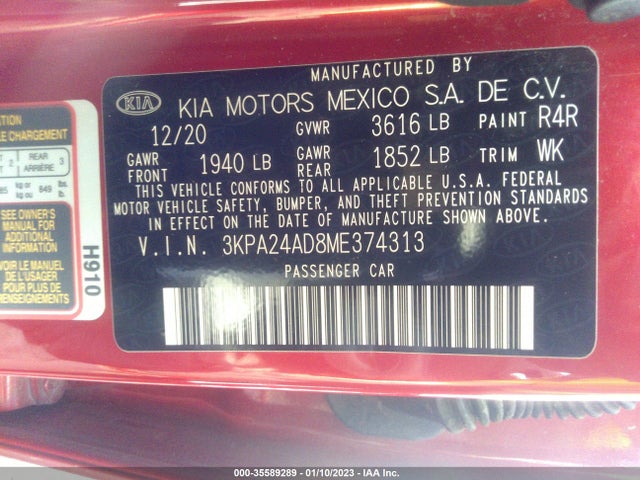 2021 Kia Rio, VIN: 3KPA24AD8ME374313