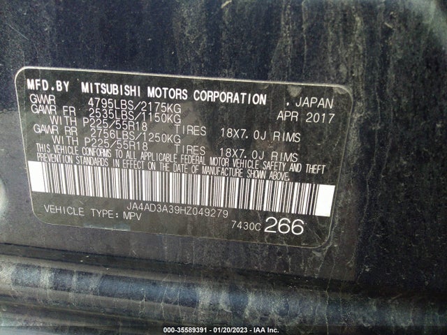 Mitsubishi Outlander Se 2017 JA4AD3A39HZ049279 Image 10