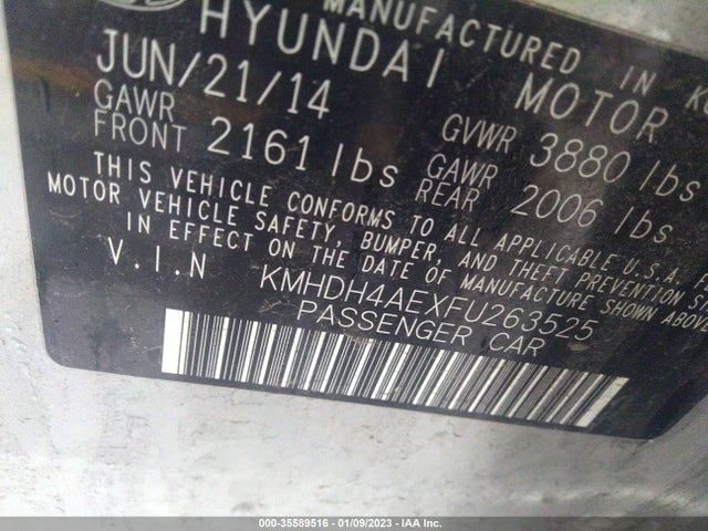 2015 Hyundai Elantra, VIN: KMHDH4AEXFU263525