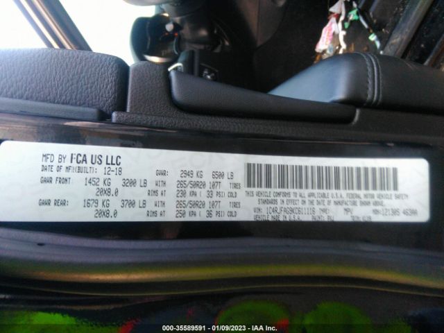 1C4RJFAG9KC611116 Jeep Grand Cherokee Altitude