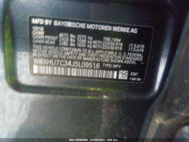 2018 BMW X1, VIN: WBXHU7C34J5L09516