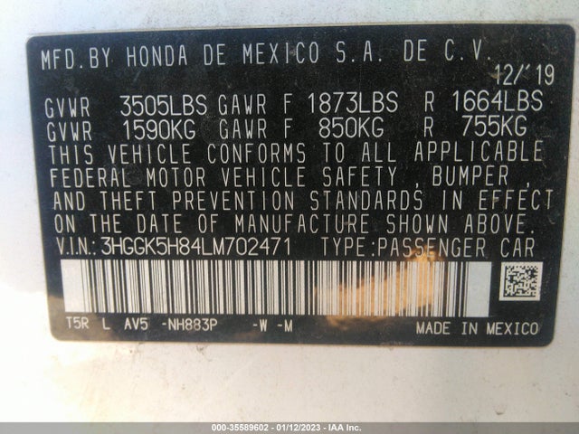 2020 Honda Fit, VIN: 3HGGK5H84LM702471