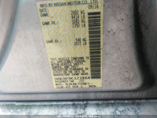 1N4BL3AP3HC123868 Nissan ALTIMA 3.5
