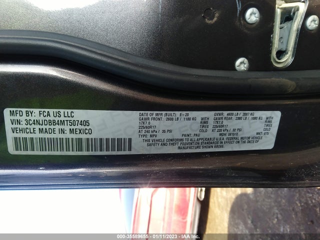 3C4NJDBB4MT507405 Jeep Compass Latitude
