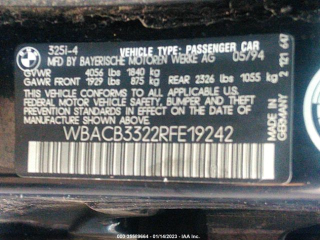 WBACB3322RFE19242 BMW 325 I