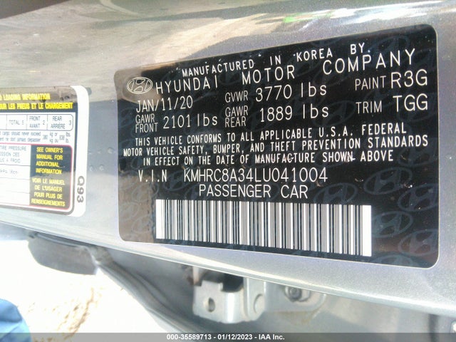 2020 Hyundai Venue, VIN: KMHRC8A34LU041004