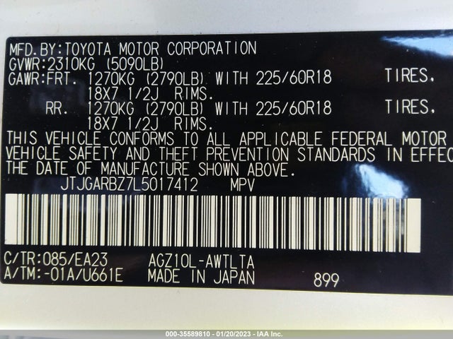JTJGARBZ7L5017412 Lexus Nx Nx 300