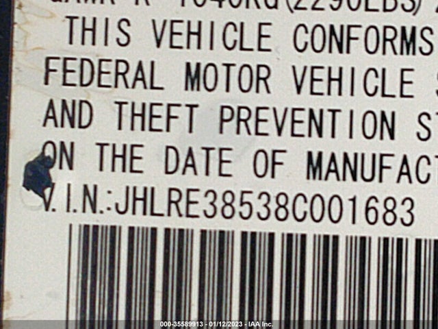 Honda CR-V 2008 JHLRE38538C001683 Image 10