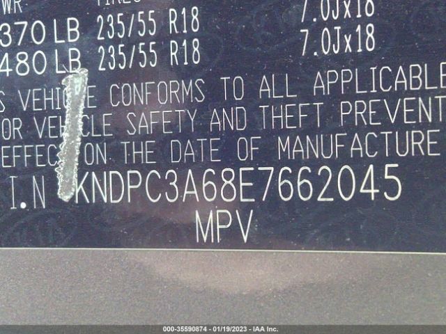 KNDPC3A68E7662045 KIA Sportage Sx