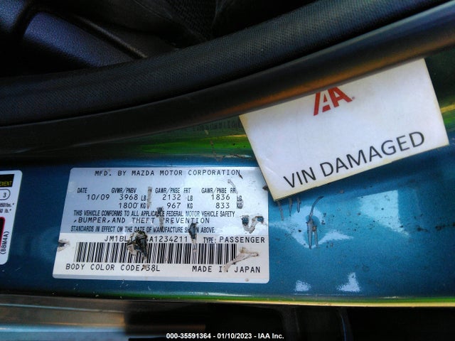 2010 MAZDA MAZDA3 I TOURING VIN: JM1BL1SF4A1234211