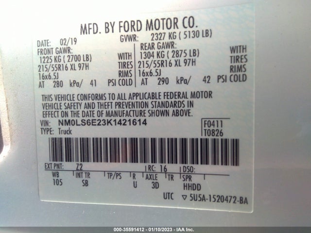 2019 Ford Transit Connect, VIN: NM0LS6E23K1421614