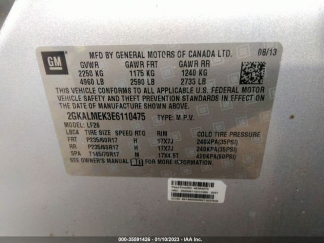 2GKALMEK3E6110475 GMC Terrain Sle