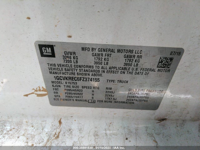 2015 Chevrolet Silverado 1500, VIN: 1GCVKREC6FZ374155