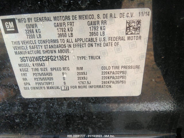 GMC Sierra 1500 Denali 2015 3GTU2WEC2FG213621 Image 10