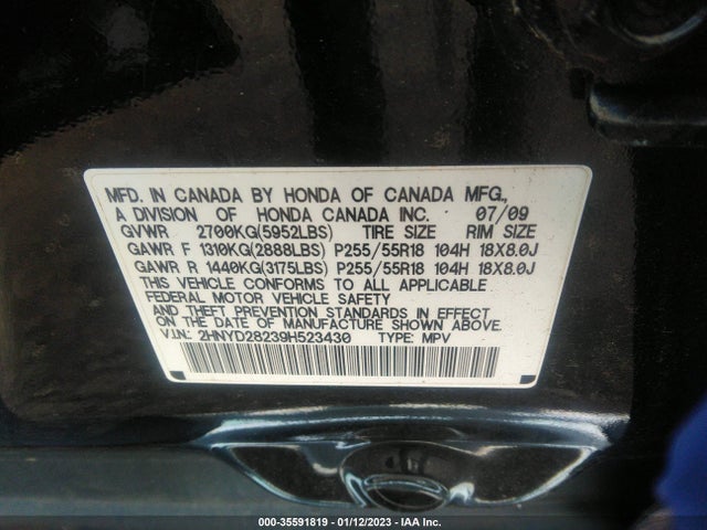 Acura MDX 2009 2HNYD28239H523430 Image 10
