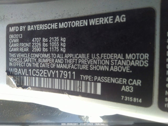 2014 BMW X1 XDRIVE28I VIN: WBAVL1C52EVY17911