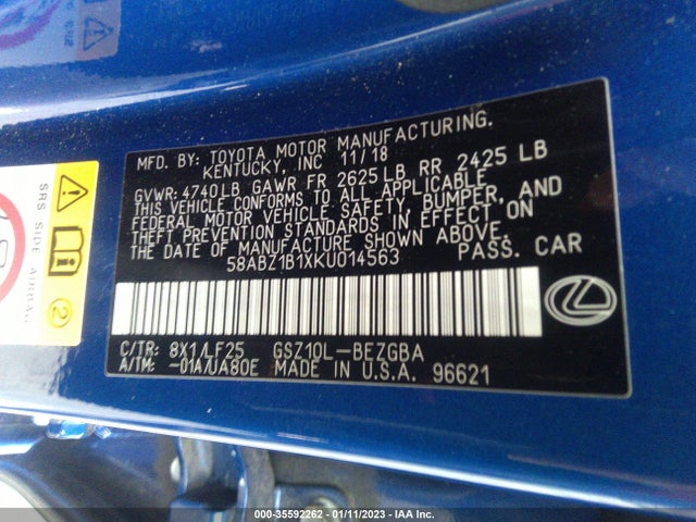 58ABZ1B1XKU014563 Lexus Es Es 350