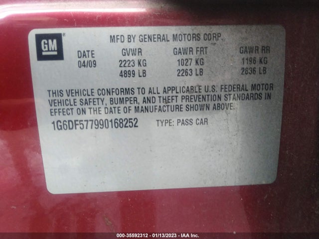 1G6DF577990168252 Cadillac Cts Rwd W/1sa