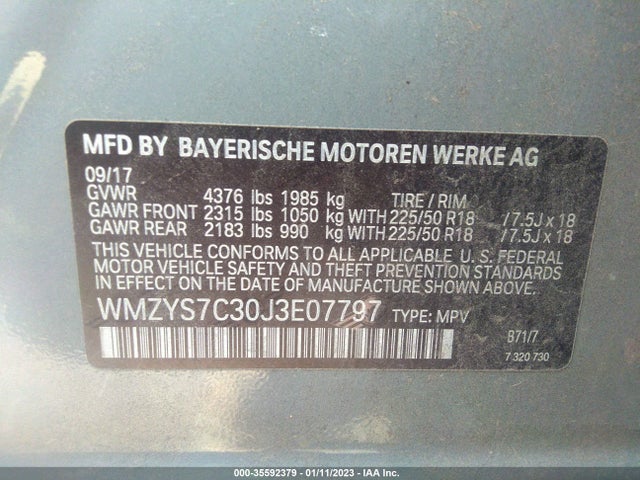 WMZYS7C30J3E07797 Mini Countryman Cooper