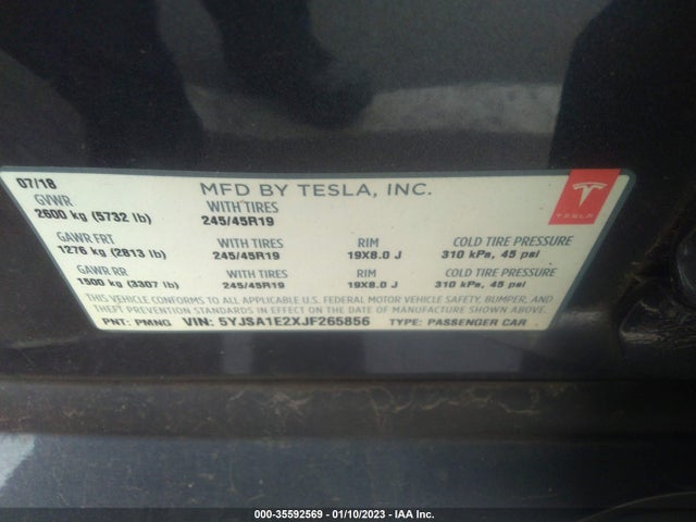 Tesla MODEL S 2018 5YJSA1E2XJF265856 Image 10