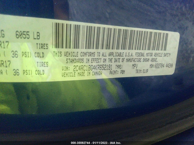 2C4RC1BG4KR652191 Chrysler Pacifica Touring L