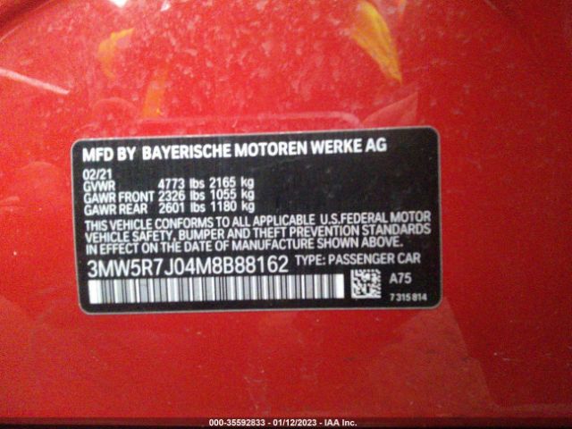3MW5R7J04M8B88162 BMW 3 Series 330i Xdrive