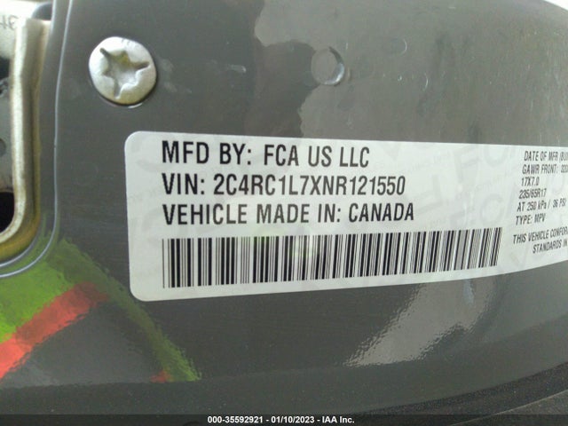 2022 Chrysler Pacifica Hybrid, VIN: 2C4RC1L7XNR121550