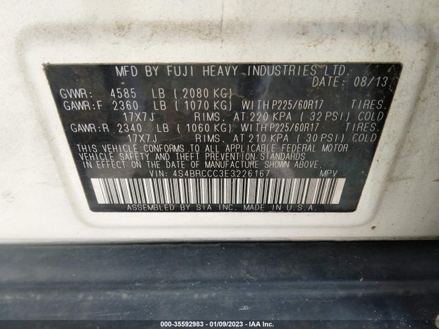 4S4BRCCC3E3226167 Subaru Outback 2.5i Premium