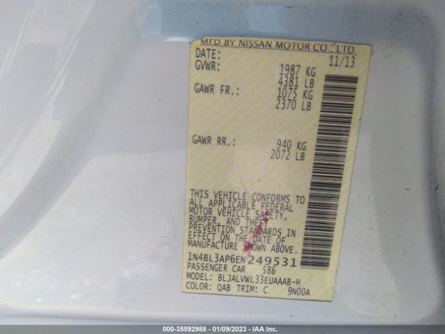 1N4BL3AP6EN249531 Nissan Altima 3.5 Sl