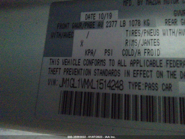 2020 Mazda 6, VIN: JM1GL1VMXL1514248