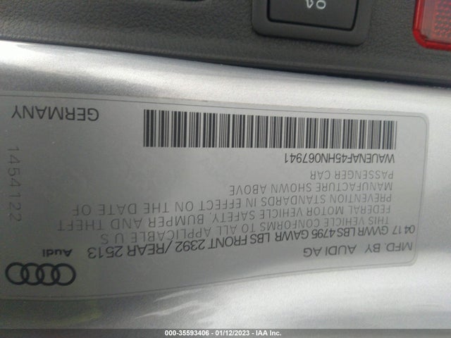 2017 Audi A4, VIN: WAUENAF45HN067941
