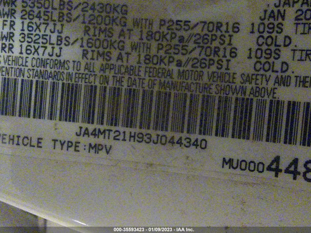 JA4MT21H93J044340 Mitsubishi Montero Sport Es/ls