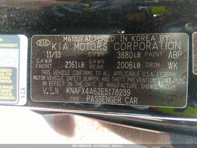 KNAFX4A62E5178239 KIA FORTE LX