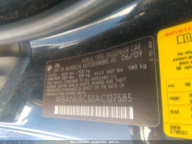 BMW 5 Series 528i 2010 WBANU5C52AC127585 Image 10