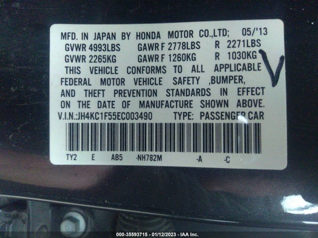 Acura Rlx Tech Pkg 2014 JH4KC1F55EC003490 Image 9