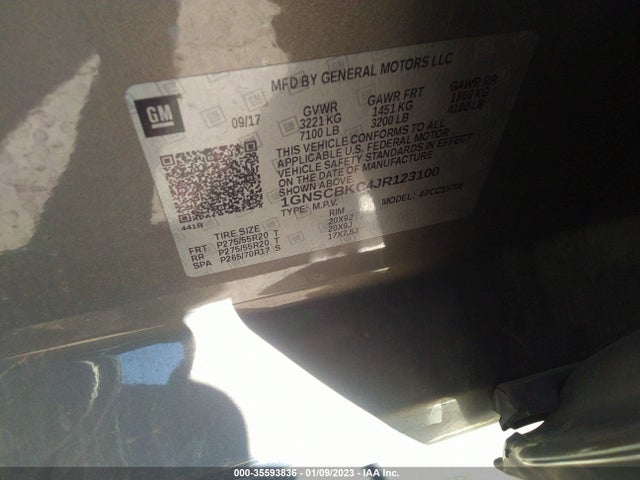 2018 Chevrolet Tahoe, VIN: 1GNSCBKC4JR123100