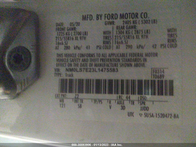 2020 Ford Transit Connect, VIN: NM0LS7E23L1475583