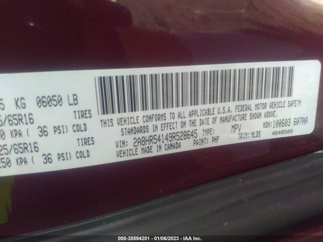 2009 CHRYSLER TOWN & COUNTRY TOURING VIN: 2A8HR54149R528645