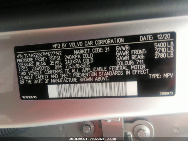 Volvo Xc60 Momentum 2021 YV4A22RK7M1777142 Image 10
