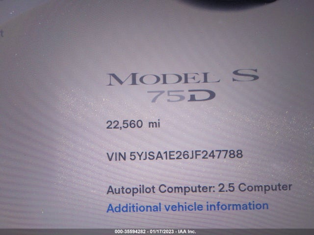 Tesla MODEL S 2018 5YJSA1E26JF247788 Image 9