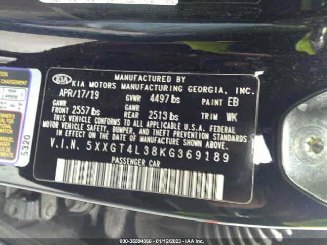 5XXGT4L38KG369189 KIA Optima S